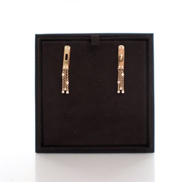 Hermes 18K Rose Gold Kelly Gavroche Earrings